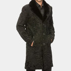 Men's Black Persian Lamb Fur Long Coat – Mink Fur Collar Made-to-Measure