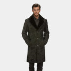 Men's Black Persian Lamb Fur Long Coat – Mink Fur Collar Made-to-Measure