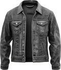 Mens Distressed Motorcycle Genuine Leather Jacket