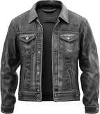 Mens Distressed Motorcycle Genuine Leather Jacket