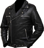 Men's Slim Fit Café Racer Biker Distressed Moto Jacket