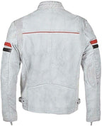 Men's Slim Fit Café Racer Biker Distressed Moto Jacket