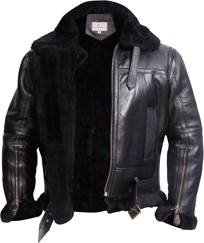 B3 Bomber Aviator Real Shearling Sheepskin Bomber Jacket