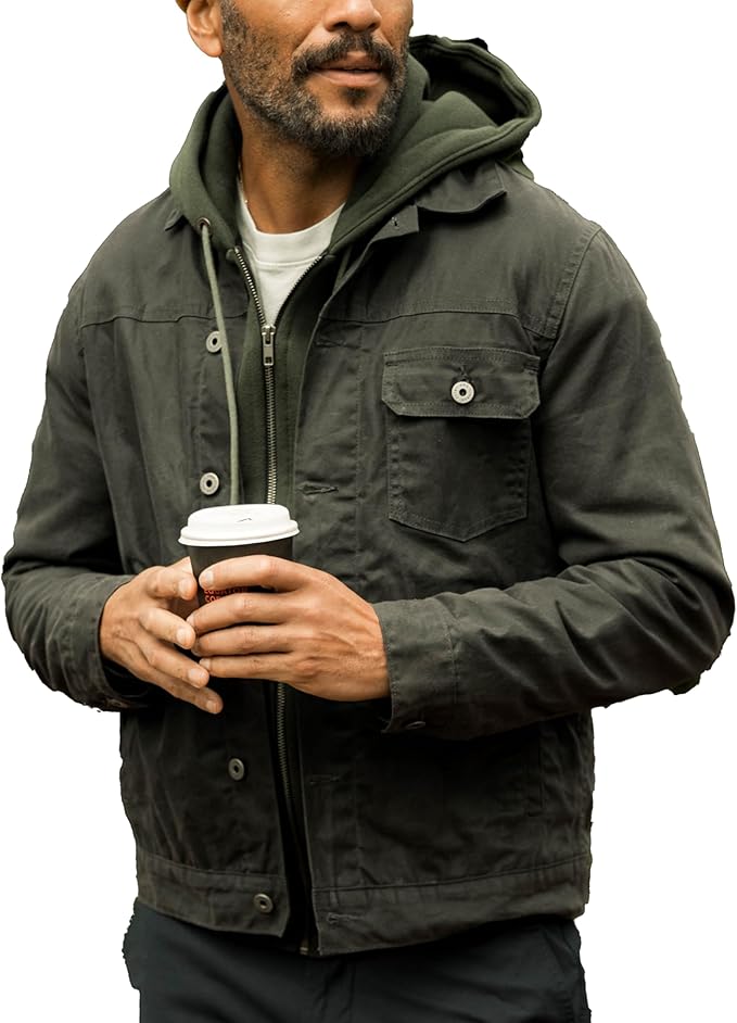 Mens Trucker Jacket - Cotton Motorcycle Jackets Heated For Mens