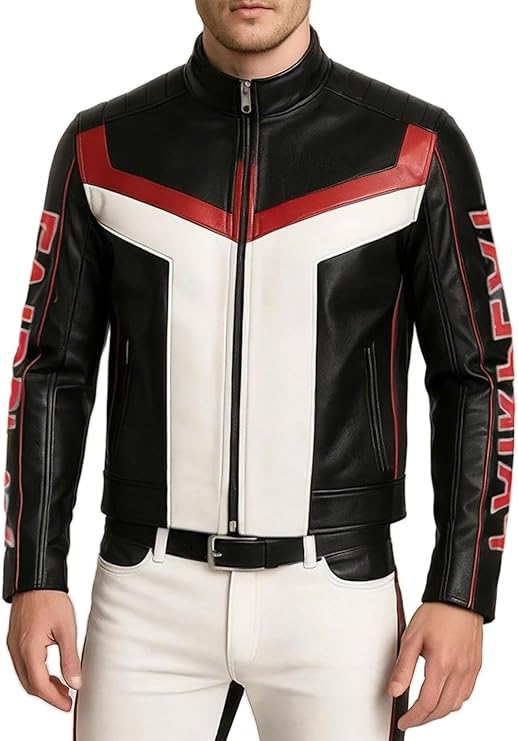 FashionFountain Fair Play Black Leather Jacket - Mr Terrific Biker Motorcycle Leather Jacket For Men