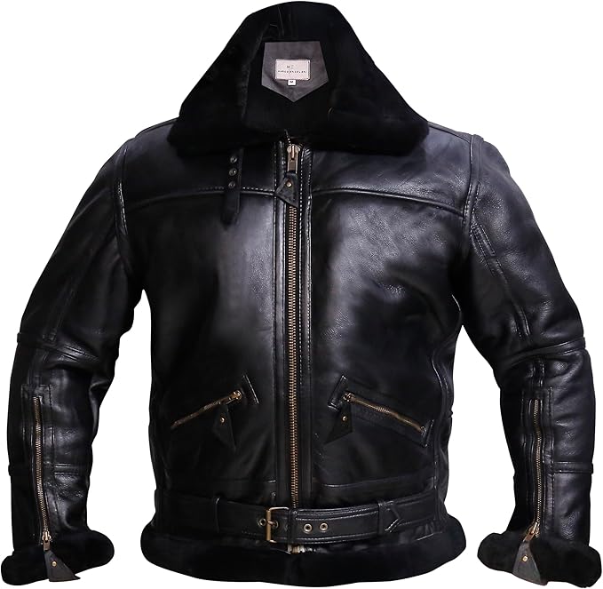 B3 Bomber Aviator Real Shearling Sheepskin Bomber Jacket
