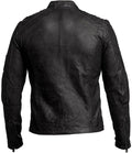 Men's Slim Fit Café Racer Biker Distressed Moto Jacket