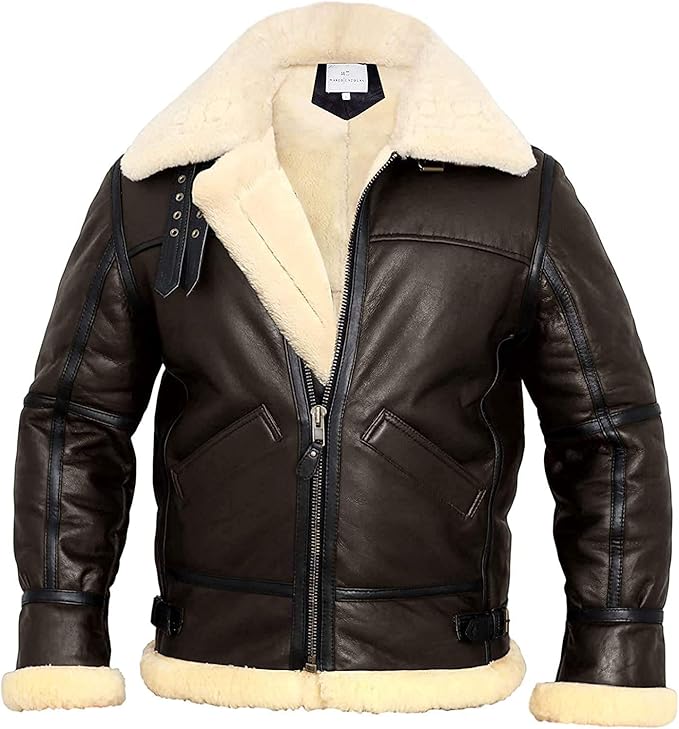 B3 Bomber Aviator Real Shearling Sheepskin Bomber Jacket