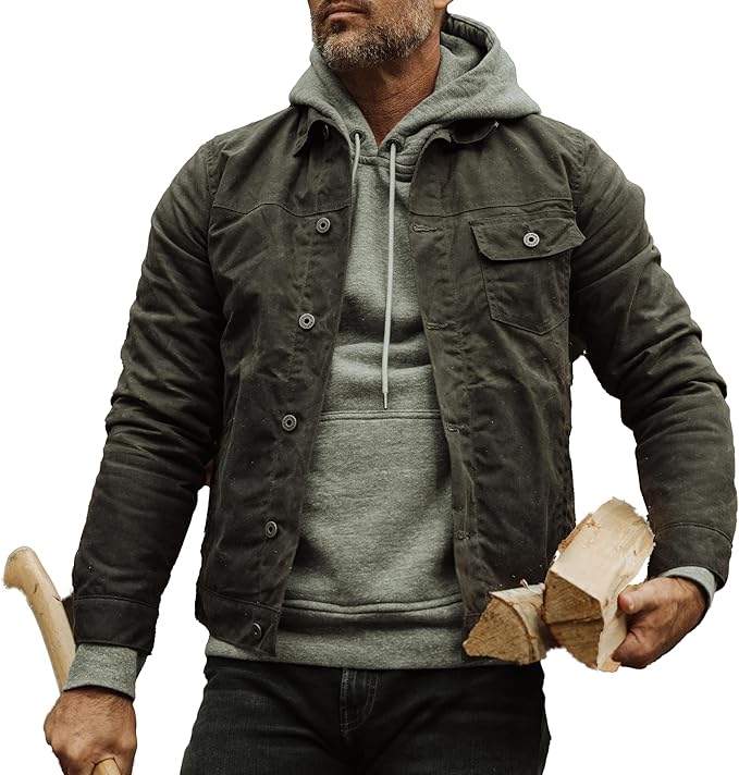 Mens Trucker Jacket - Cotton Motorcycle Jackets Heated For Mens