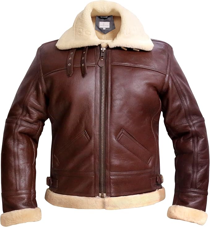 B3 Bomber Aviator Real Shearling Sheepskin Bomber Jacket