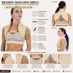 Women’s Beige Leather Vest – Cropped Sleeveless Biker Vest with Braided Shoulder Straps