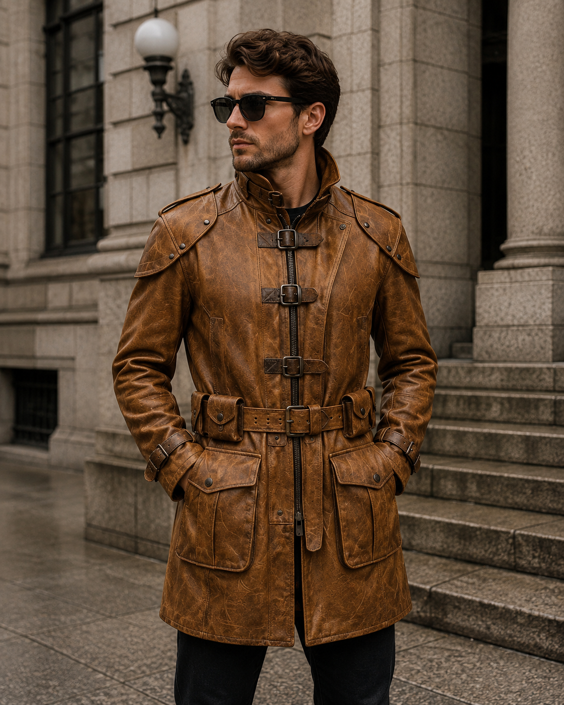 Leather coat