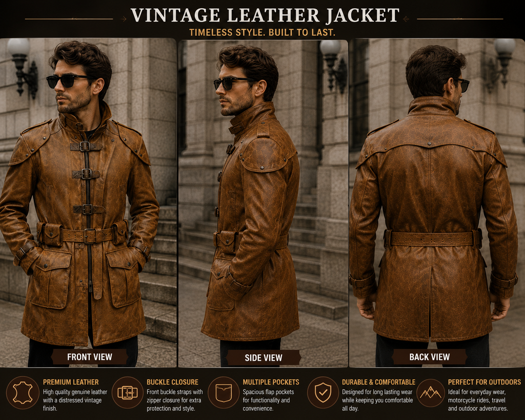 Vintage Brown Leather Jacket