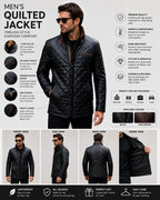 Men's Black Quilted Leather Jacket