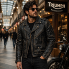 Men's Vintage Black Leather Jacket