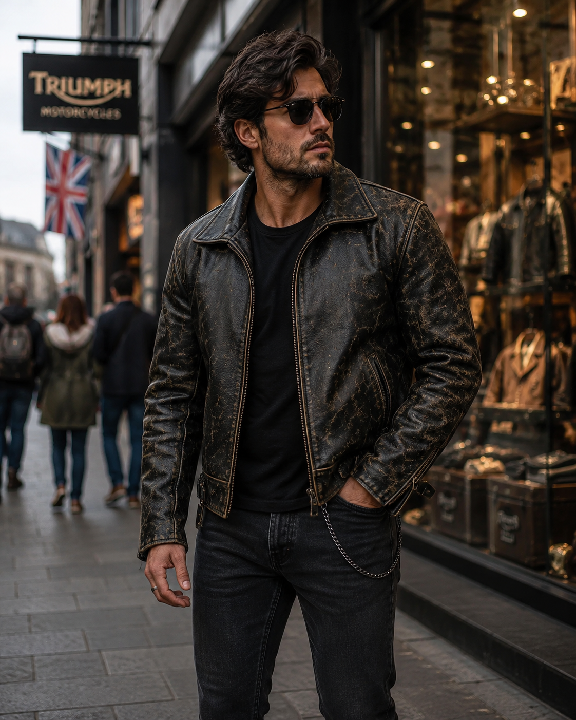 Men's Vintage Black Leather Jacket