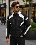 Men's Black & White Leather Jacket