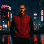 Men's Red Persian Lamb Fur Vest – Genuine Karakul Astrakhan Waistcoat