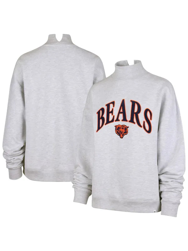 Chicago Bears '47 Women's Vantage Mock Neck Pullover Sweatshirt – Heather Gray