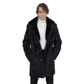 Men's Black Persian Lamb Coat – Mink Fur Collar Double-Breasted Overcoat