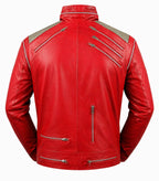 Michael Jackson "Beat It" Style Red Leather Jacket