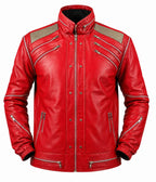 Michael Jackson "Beat It" Style Red Leather Jacket
