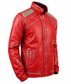 Michael Jackson "Beat It" Style Red Leather Jacket