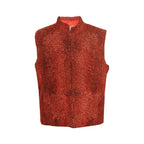 Men's Red Persian Lamb Fur Vest – Genuine Karakul Astrakhan Waistcoat
