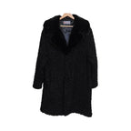 Men's Black Persian Lamb Long Coat – Real Mink Fur Collar Overcoat