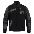 ANGELES DODGERS BLACK & GOLD MEN'S WOOL VARSITY JACKET
