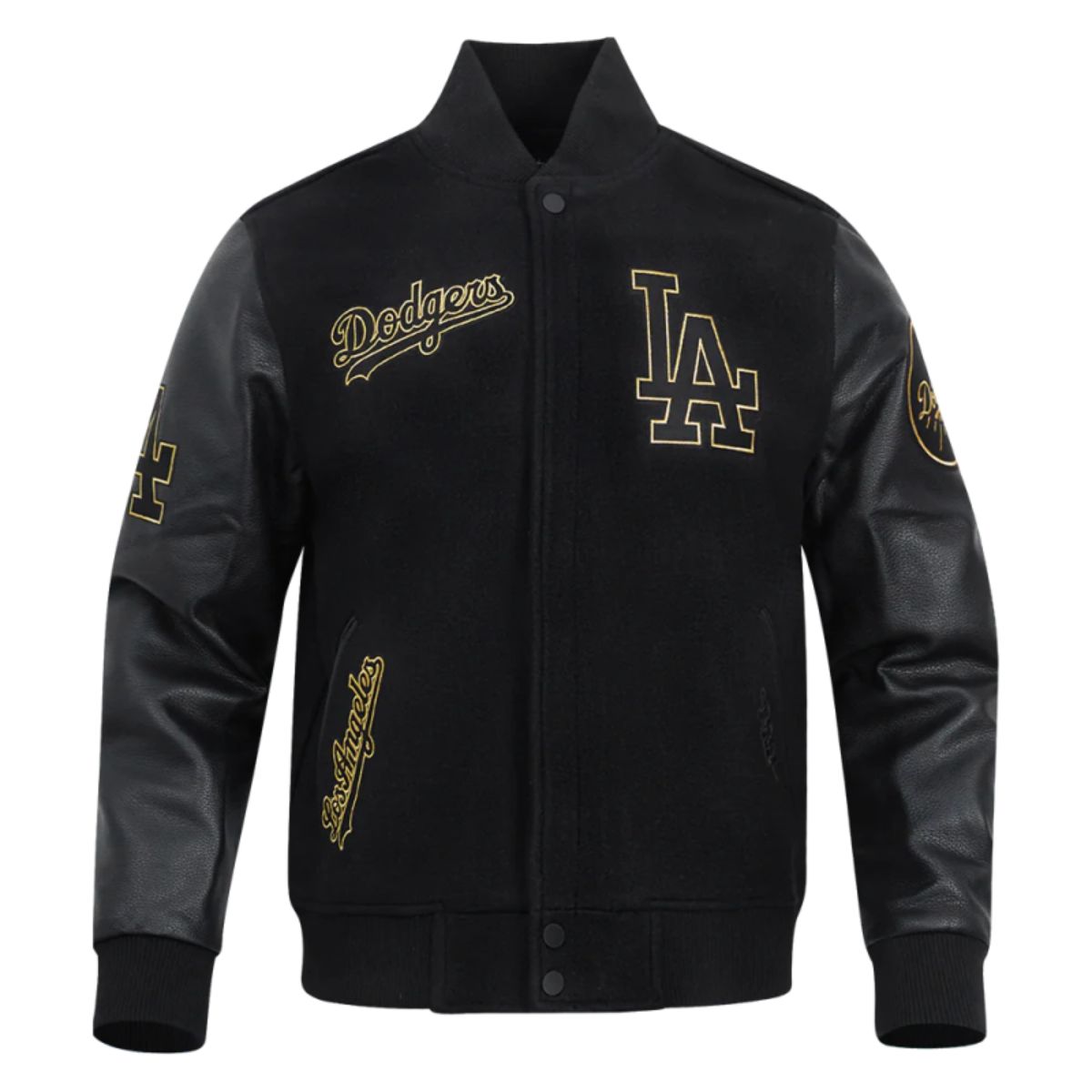 MLB LOS ANGELES DODGERS BLACK & GOLD MEN'S WOOL VARSITY JACKET