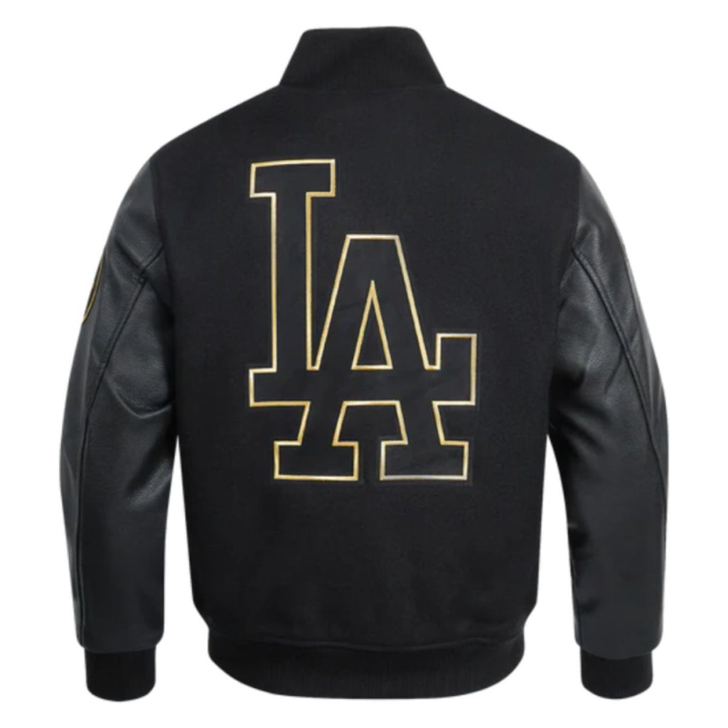 ANGELES DODGERS BLACK & GOLD MEN'S WOOL VARSITY JACKET