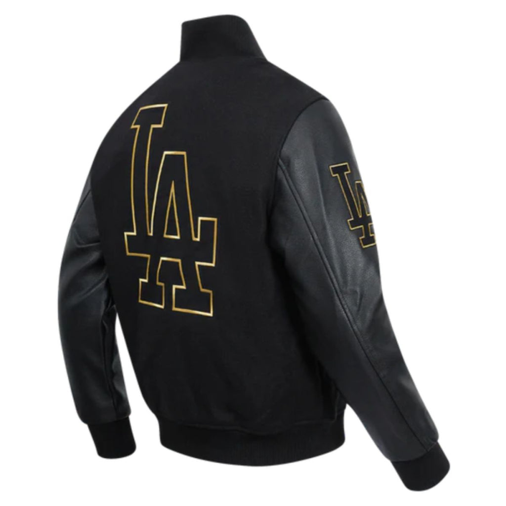 ANGELES DODGERS BLACK & GOLD MEN'S WOOL VARSITY JACKET