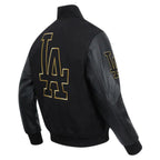 ANGELES DODGERS BLACK & GOLD MEN'S WOOL VARSITY JACKET
