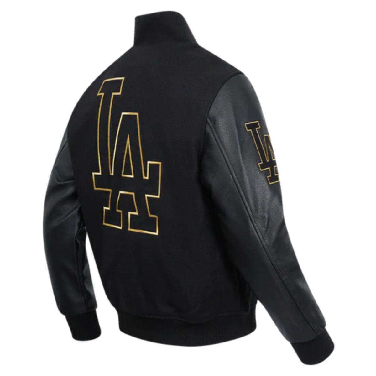 MLB LOS ANGELES DODGERS BLACK & GOLD MEN'S WOOL VARSITY JACKET