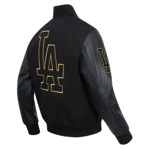 ANGELES DODGERS BLACK & GOLD MEN'S WOOL VARSITY JACKET