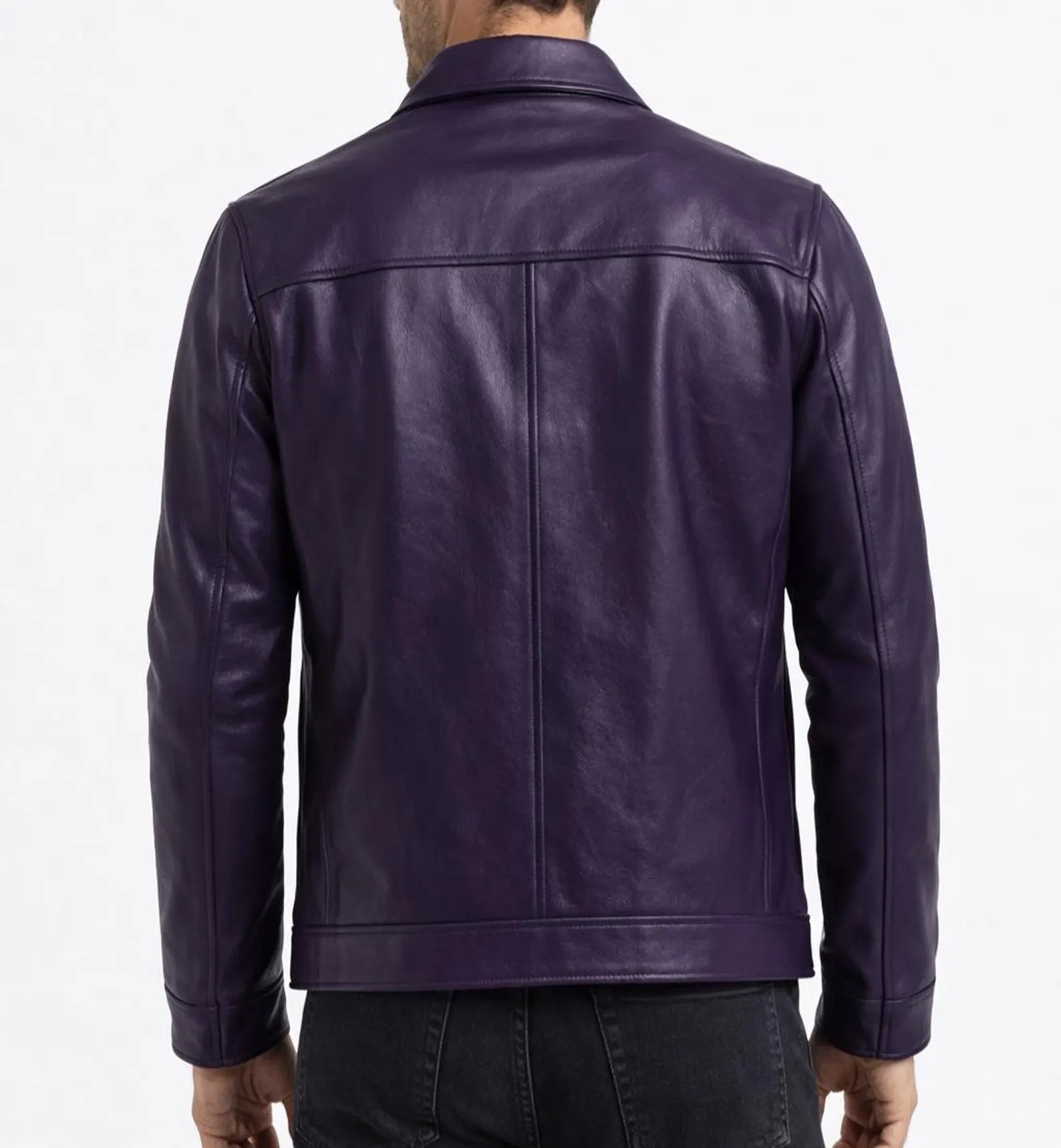 Men's Purple Leather Jacket