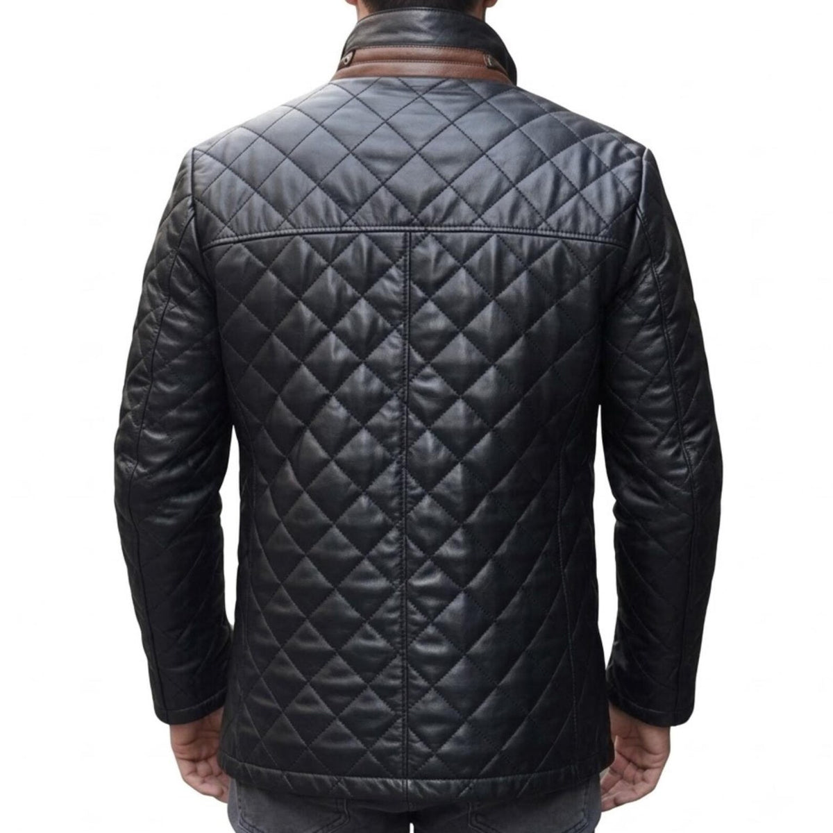 Men's Black Quilted Leather Jacket
