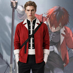 Modern Warrior Jacket for Men, Red Military Style Jacket, Samurai Inspired Jacket, Gothic Streetwear Jacket, Cosplay Fashion Jacket