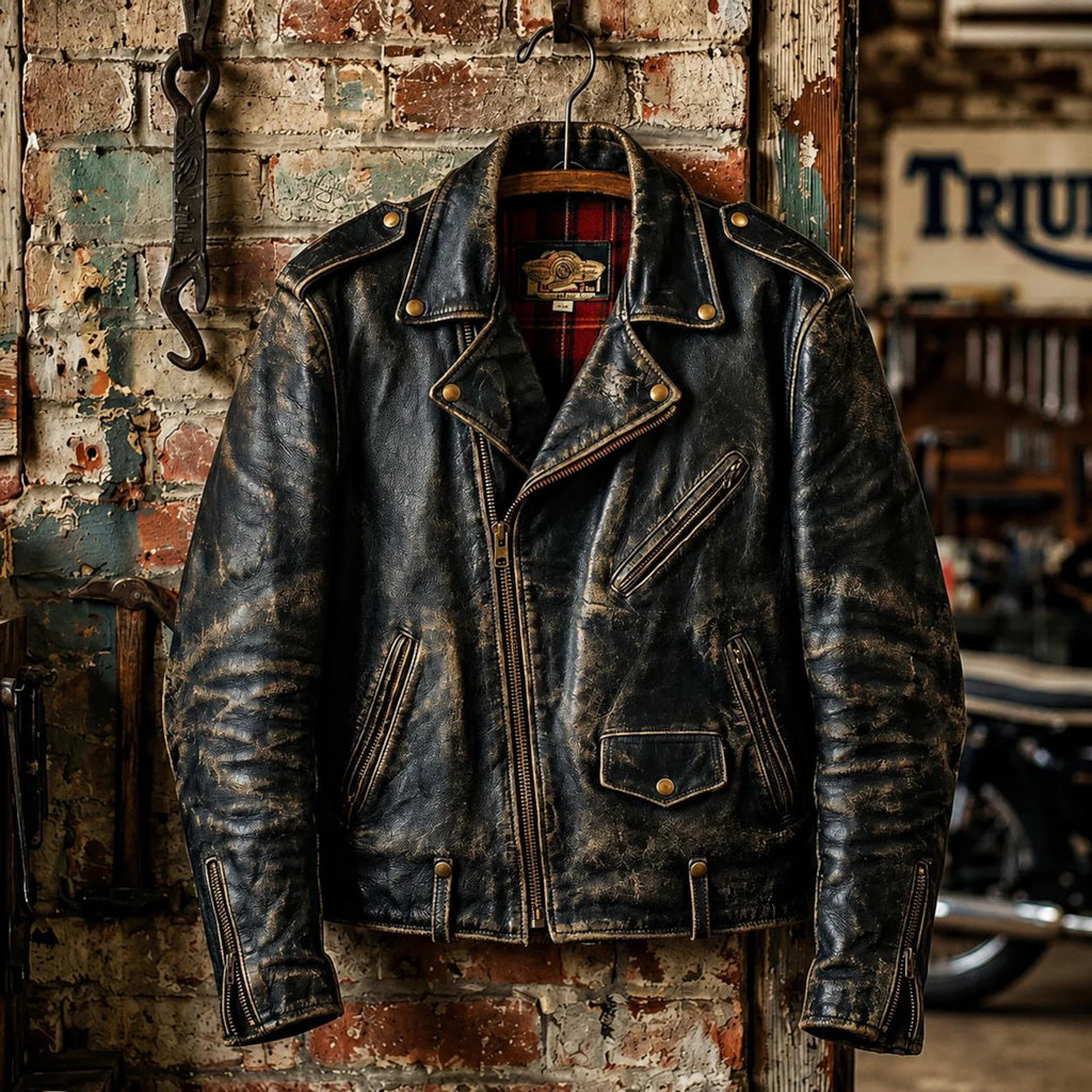 Men's Vintage Black Leather Jacket