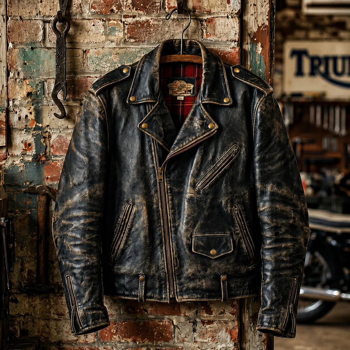 Men's Vintage Black Leather Jacket