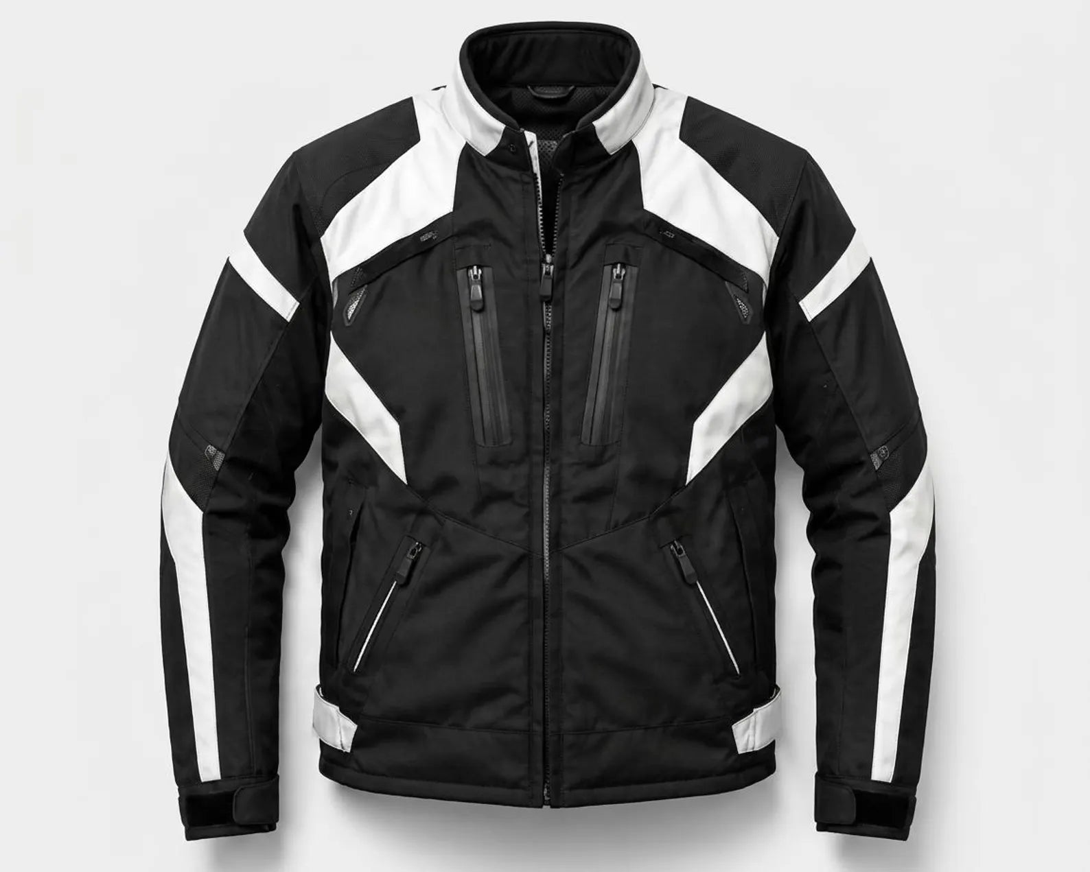 Men's Black & White Leather Jacket