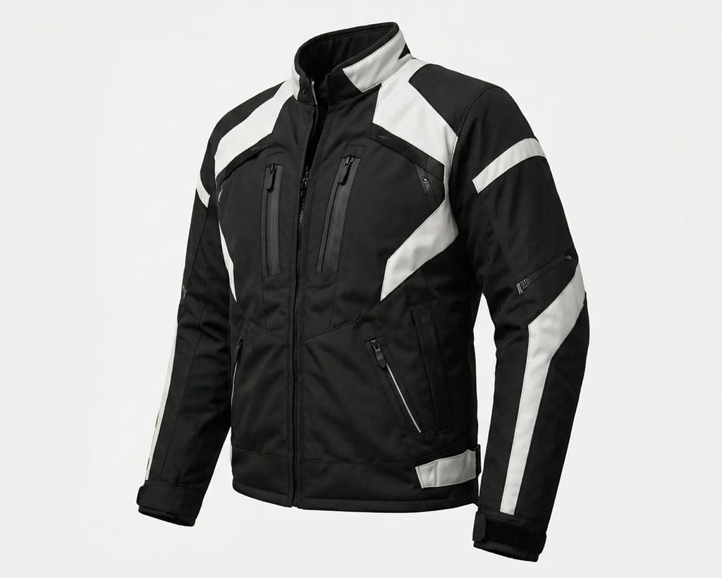 Men's Black & White Leather Jacket