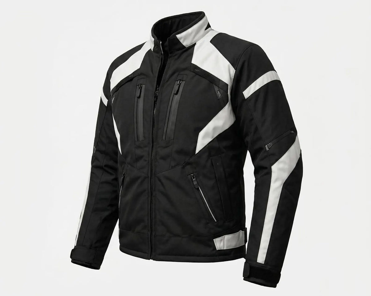 Men's Black & White Leather Jacket