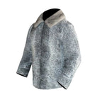 Men's Grey Persian Lamb Fur Jacket – Broadtail Astrakhan Mink Collar Coat