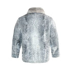 Men's Grey Persian Lamb Fur Jacket – Broadtail Astrakhan Mink Collar Coat