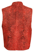 Men's Red Persian Lamb Fur Vest – Genuine Karakul Astrakhan Waistcoat