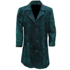 Women's Green Persian Lamb Fur Coat – Genuine Karakul Astrakhan Long Coat