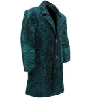 Women's Green Persian Lamb Fur Coat – Genuine Karakul Astrakhan Long Coat